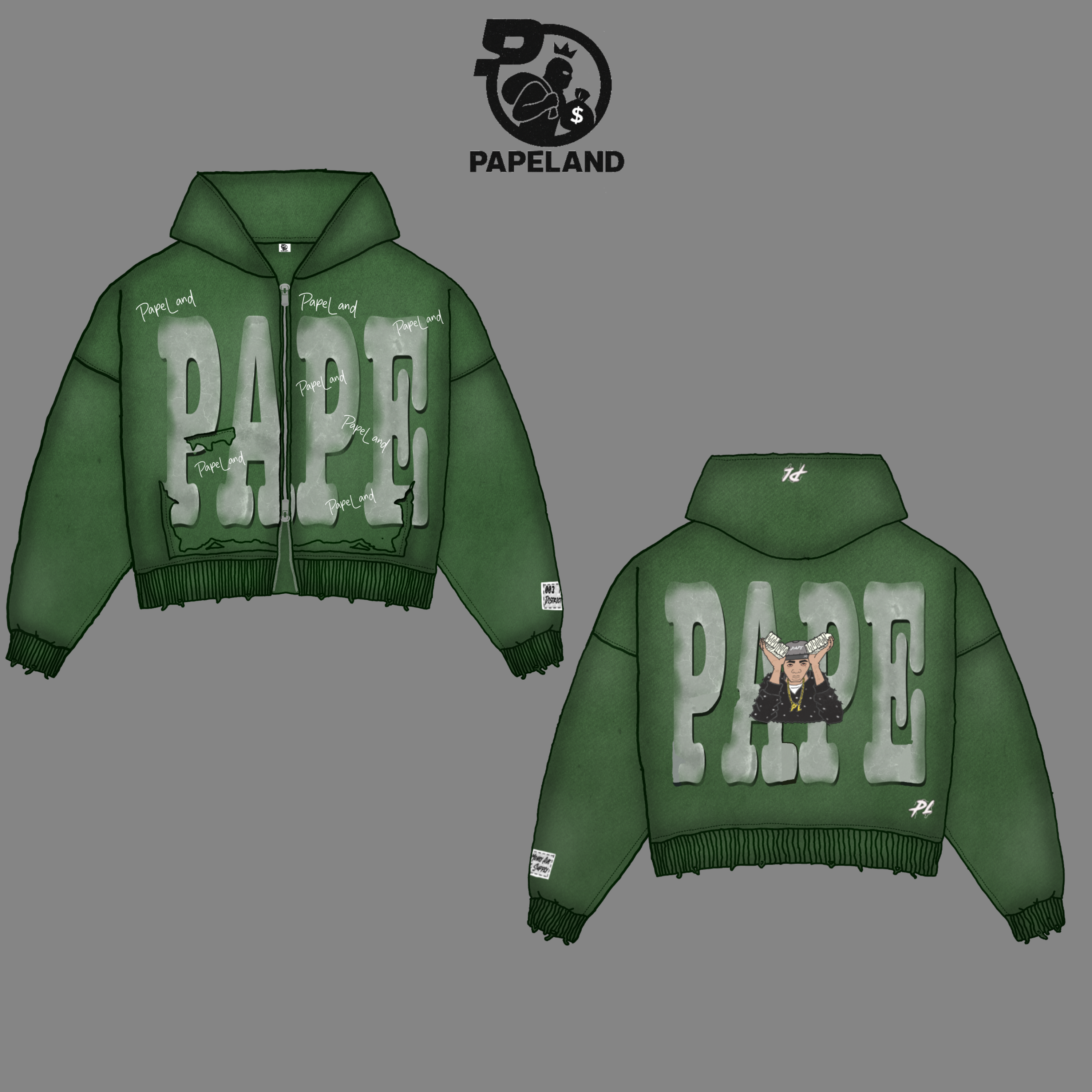 Green pape zipper