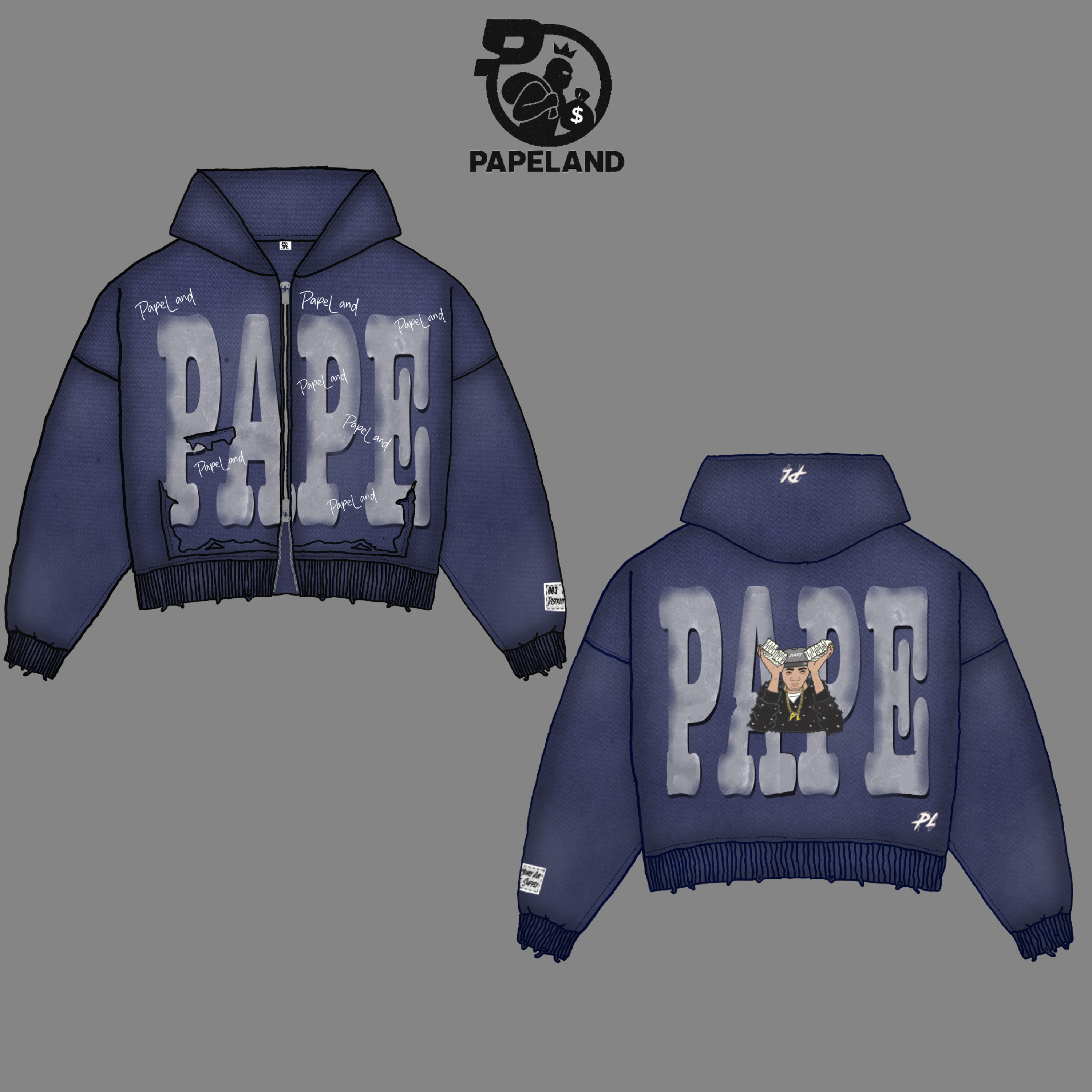 Blue Pape zipper